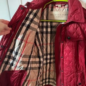 WOMENS BURBERRY BRIT RED JACKET SIZE SMALL